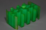 Rare Clear Bright Green Catalin Poker Chip Caddy with Chips - Incredible